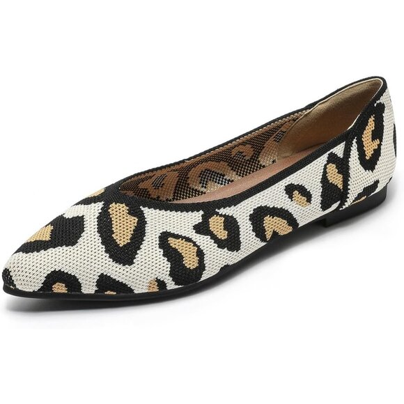 Semwiss Women's Leopard Ballet Pointed Toe Flats Comfortable Casual Dressy Shoes - Picture 4 of 6